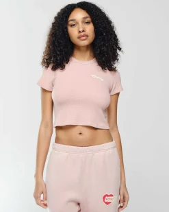 Cherry Built To Love Thermal Baby Tee (Rose) Hot