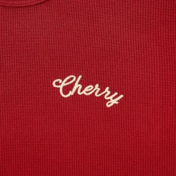 Cherry Built To Love Thermal Baby Tee (Red) Best Sale