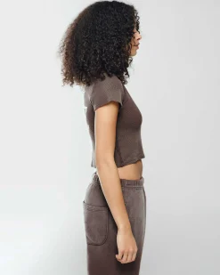Cherry Built To Love Thermal Baby Tee (Espresso) Online