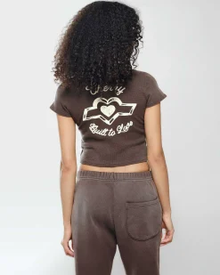 Cherry Built To Love Thermal Baby Tee (Espresso) Online