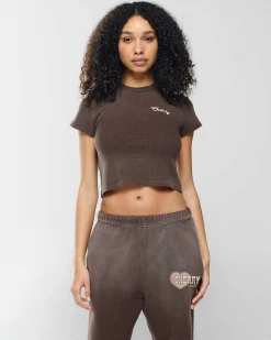 Cherry Built To Love Thermal Baby Tee (Espresso) Online