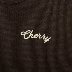 Cherry Built To Love Thermal Baby Tee (Espresso) Online