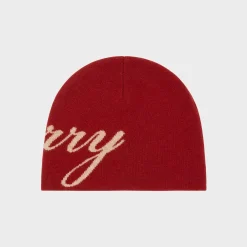 Cherry Cashmere Skull Cap Beanie (Red) Best Sale