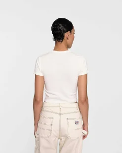 Cherry Chain Stitch Baby Tee (Vintage White) Shop