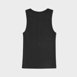 Cherry Chain Stitch Tank Top (Black) Hot