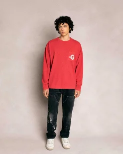 Cherry Cams Pocket L/S T-Shirt (Vintage Red) Outlet