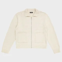 Cherry Cotton Knit Club Jacket (Cream) Shop