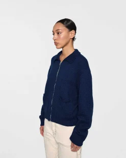 Cherry Cotton Knit Club Jacket (Royal Blue) Discount