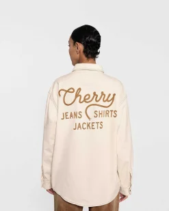 Cherry Denim Overshirt (Vintage White) Online