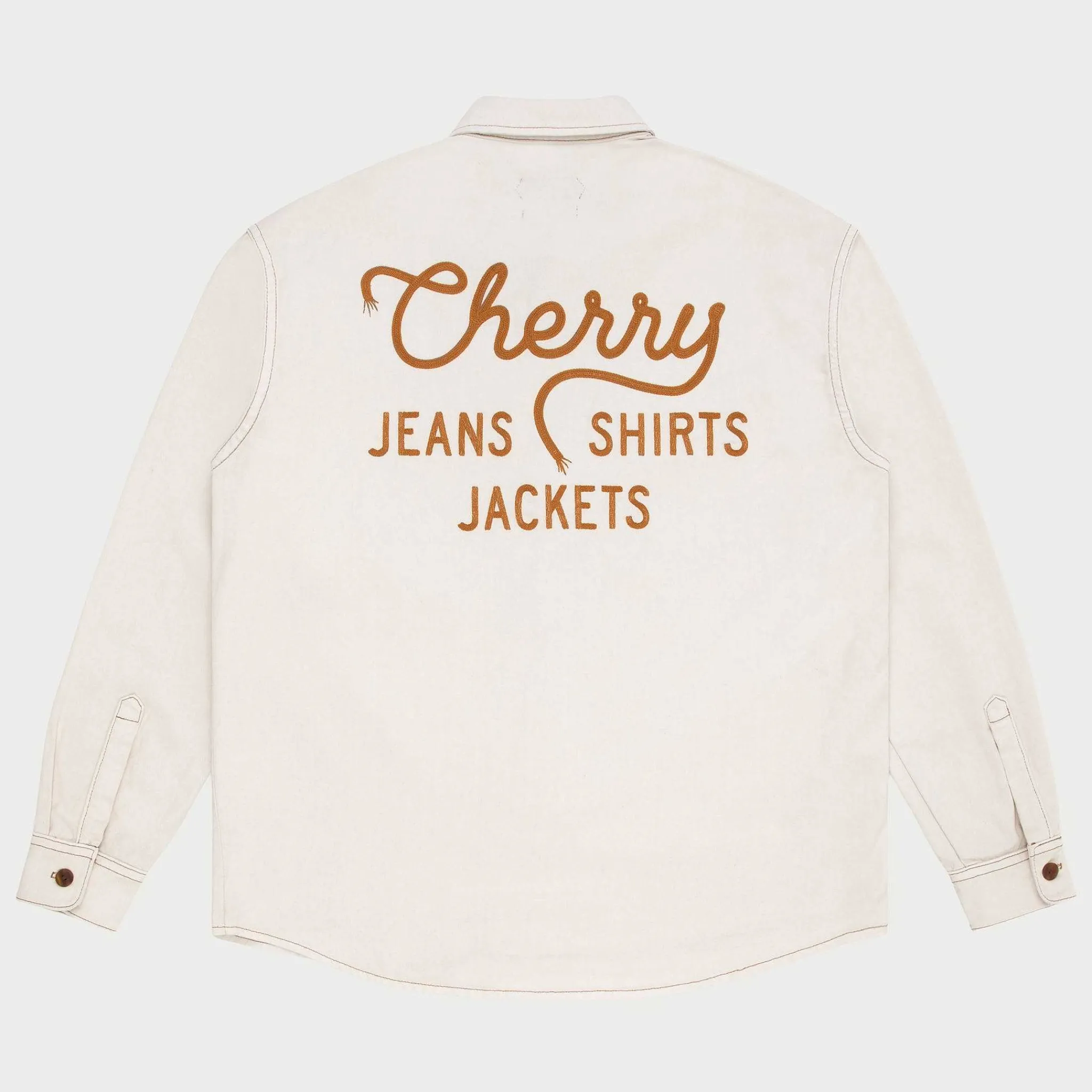 Cherry Denim Overshirt (Vintage White) Online