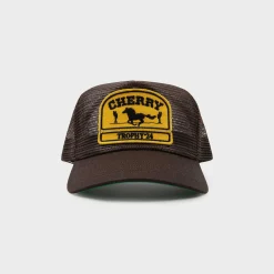 Cherry Desert Horse Full Mesh Trucker Hat (Brown) Flash Sale