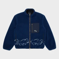 Cherry Embroidered Sherpa Jacket (Royal) New