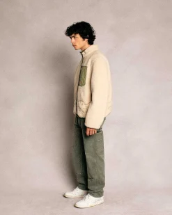 Cherry Embroidered Sherpa Jacket (Natural) Discount