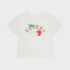 Cherry Flying Baby Tee (Vintage White) Cheap