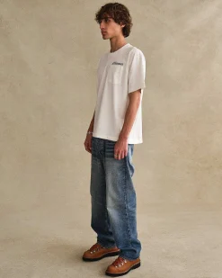 Cherry Flying Geese Pocket Tee (White) Hot