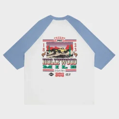 Cherry Hollywood Mile Baseball Tee (Dusty Blue) Best