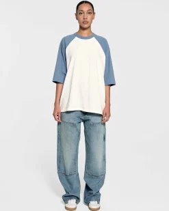 Cherry Hollywood Mile Baseball Tee (Dusty Blue) Best
