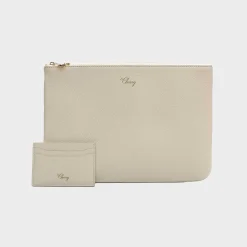 Cherry Leather Pouch (Cream) New