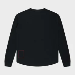 Cherry Men'S Henley Thermal L/S T-Shirt (Black) New