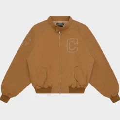 Cherry Nylon Championship Jacket (Camel) Flash Sale