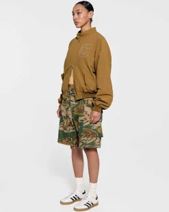 Cherry Nylon Championship Jacket (Camel) Flash Sale