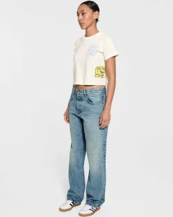 Cherry Off Road Boxy Baby Tee (Vintage White) Clearance