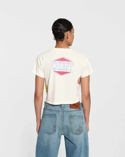 Cherry Off Road Boxy Baby Tee (Vintage White) Clearance