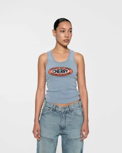 Cherry Off Road Tank Top (Dusty Blue) New
