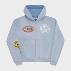 Cherry Off Road Zip-Up Hoodie (Dusty Blue) Clearance