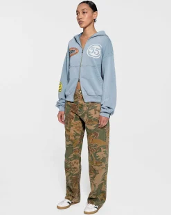 Cherry Off Road Zip-Up Hoodie (Dusty Blue) Clearance