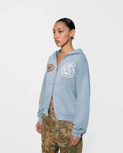 Cherry Off Road Zip-Up Hoodie (Dusty Blue) Clearance