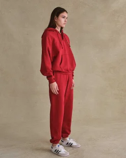 Cherry Outdoorsman Henley Hoodie (Red) Best Sale