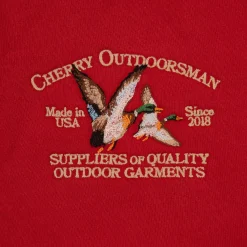 Cherry Outdoorsman Henley Hoodie (Red) Best Sale
