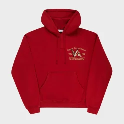 Cherry Outdoorsman Henley Hoodie (Red) Best Sale