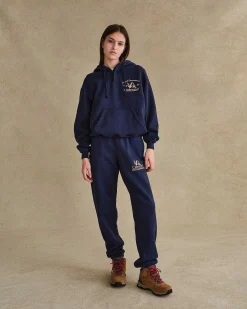 Cherry Outdoorsman Henley Hoodie (Navy) Shop