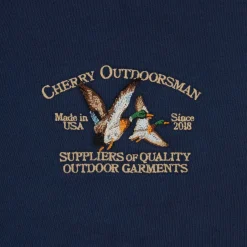Cherry Outdoorsman Henley Hoodie (Navy) Shop