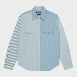 Cherry Patchwork Western Shirt (Blue/White) Best