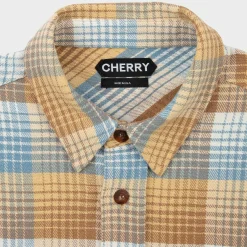 Cherry Plaid Overshirt (Beige) Fashion