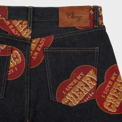 Cherry Printed Relaxed Five Pocket (Indigo) Best