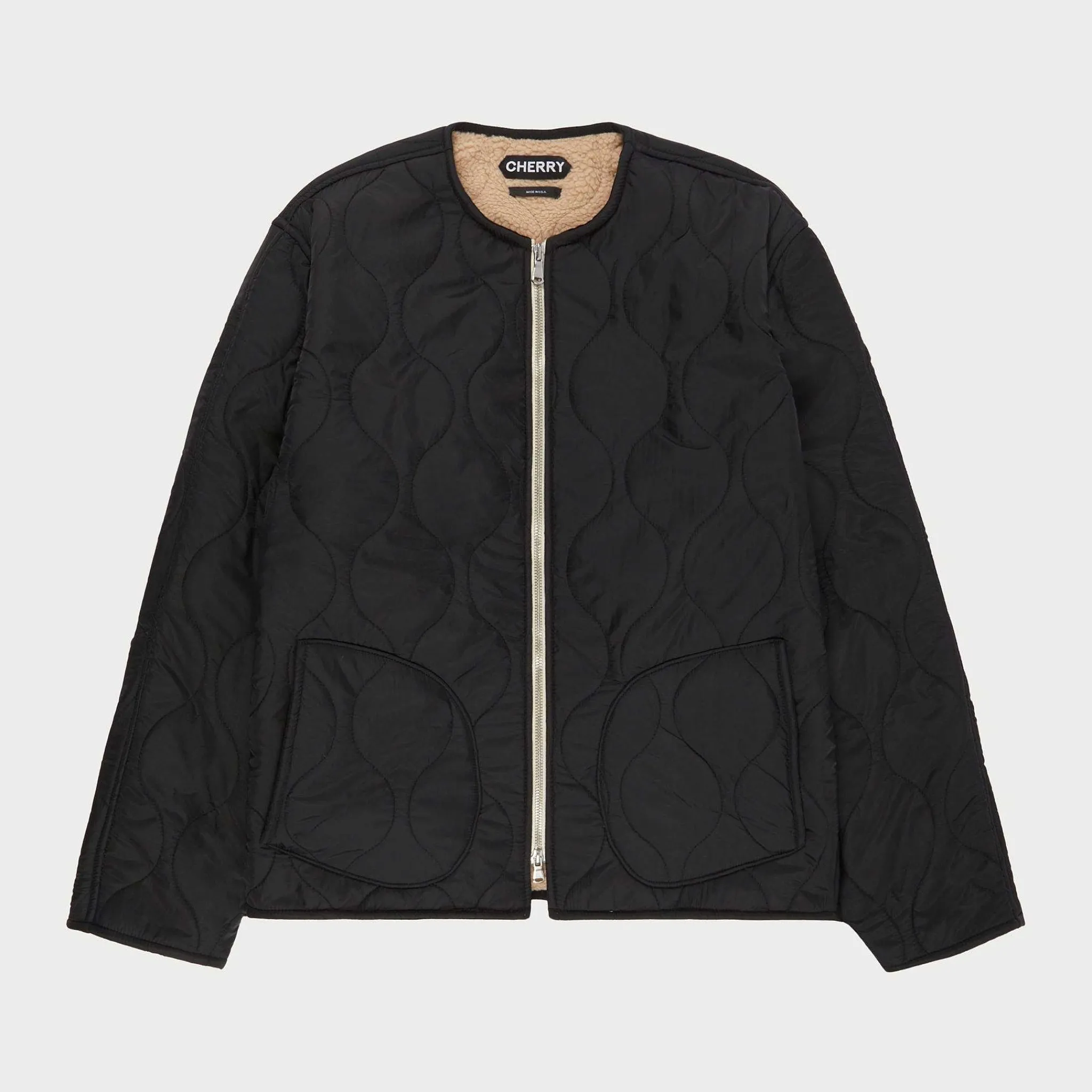 Cherry Quilted Shell Jacket (Black) Clearance