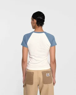 Cherry Raglan Baby Tee (Dusty Blue) Hot