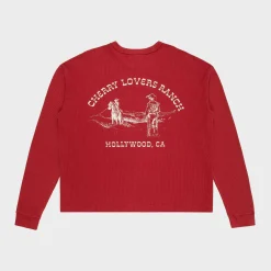 Cherry Ranch Thermal Shirt (Red) Fashion