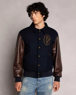 Cherry Ranch Wear Varsity Jacket (Navy/Brown) Store