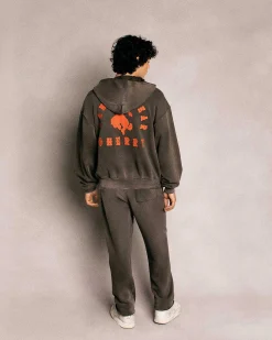 Cherry Ranch Wear Zip-Up Hoodie (Espresso) Sale