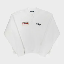 Cherry Red Bull Racing Henley Sweatshirt (White) Outlet