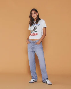Cherry Relaxed Leg 5 Pocket Denim (Indigo) Cheap