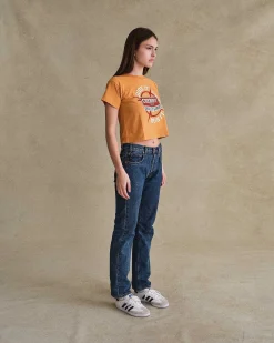 Cherry Ride It, Rev It Boxy Baby Tee (Orange) Sale