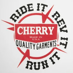 Cherry Ride It, Rev It Boxy Baby Tee (White) Fashion