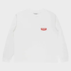 Cherry Ride It, Rev It Pocket L/S T-Shirt (White) Discount