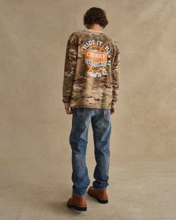 Cherry Ride It, Rev It Pocket L/S T-Shirt (Camo) New